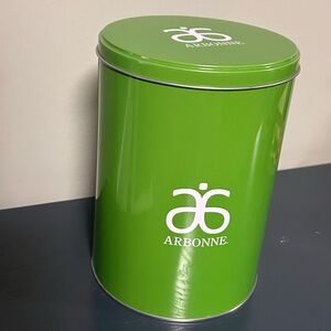 Arbonne Bright Green Branded Tin Canister